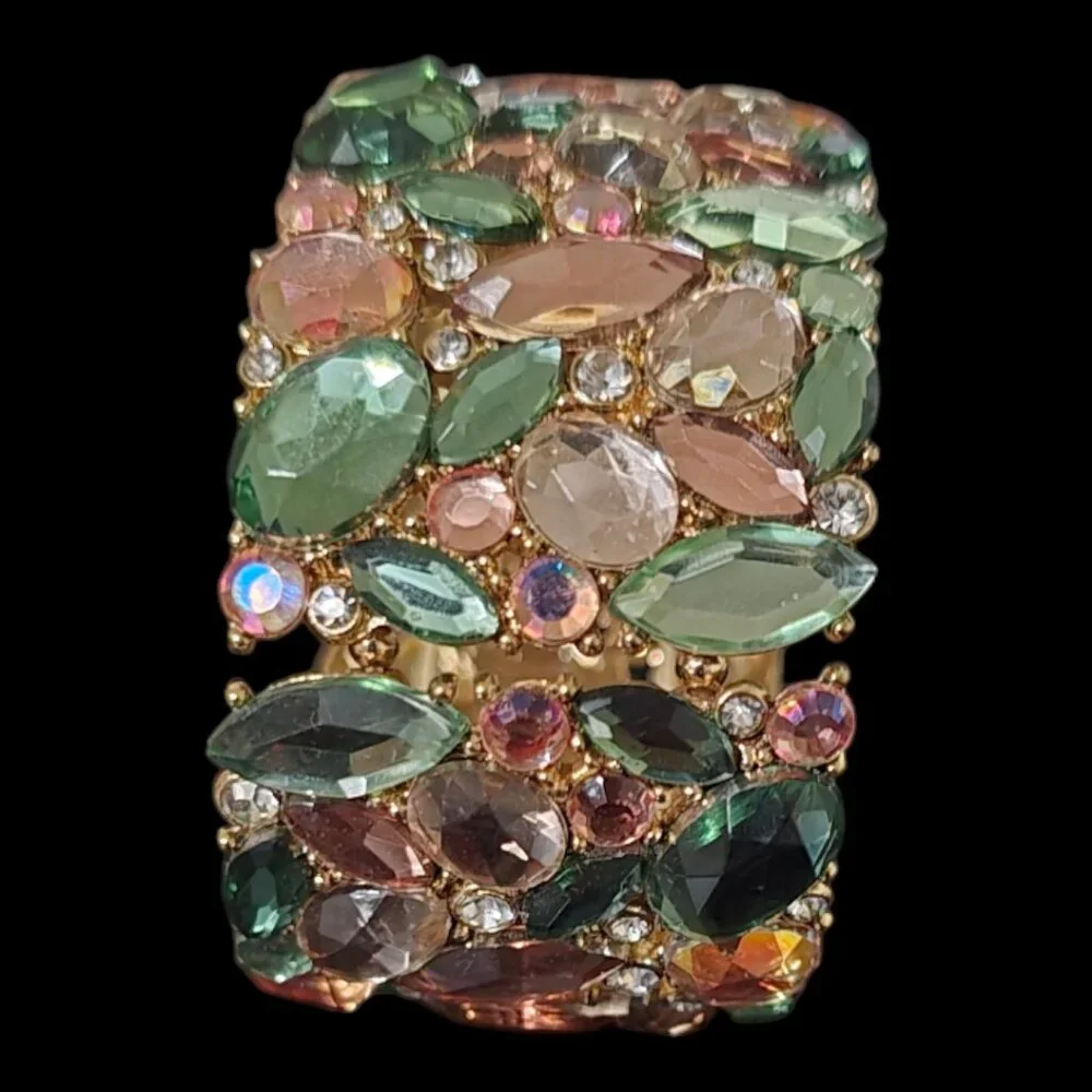 Fashion Oval Gem Cluster Stretch Bracelet - Picture 4 of 4